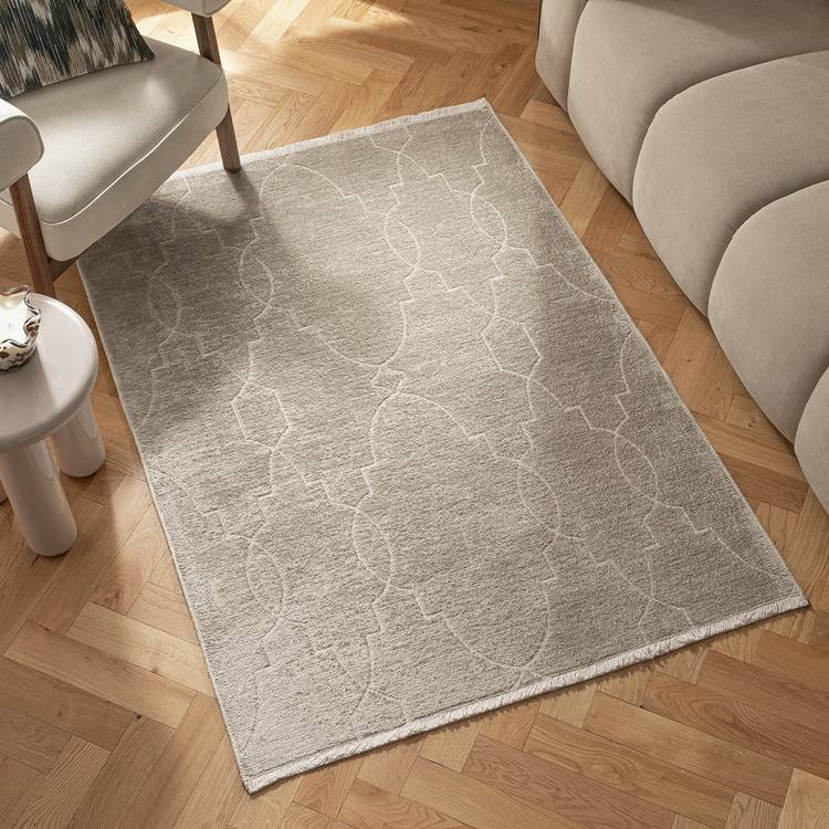 Habitat Luxe Chenille Neutral Flatweave Rug - 230x160cm 0