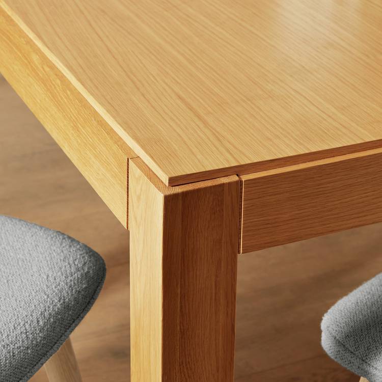Habitat Drio Extending Oak Dining Table & 4 Grey Chairs 0