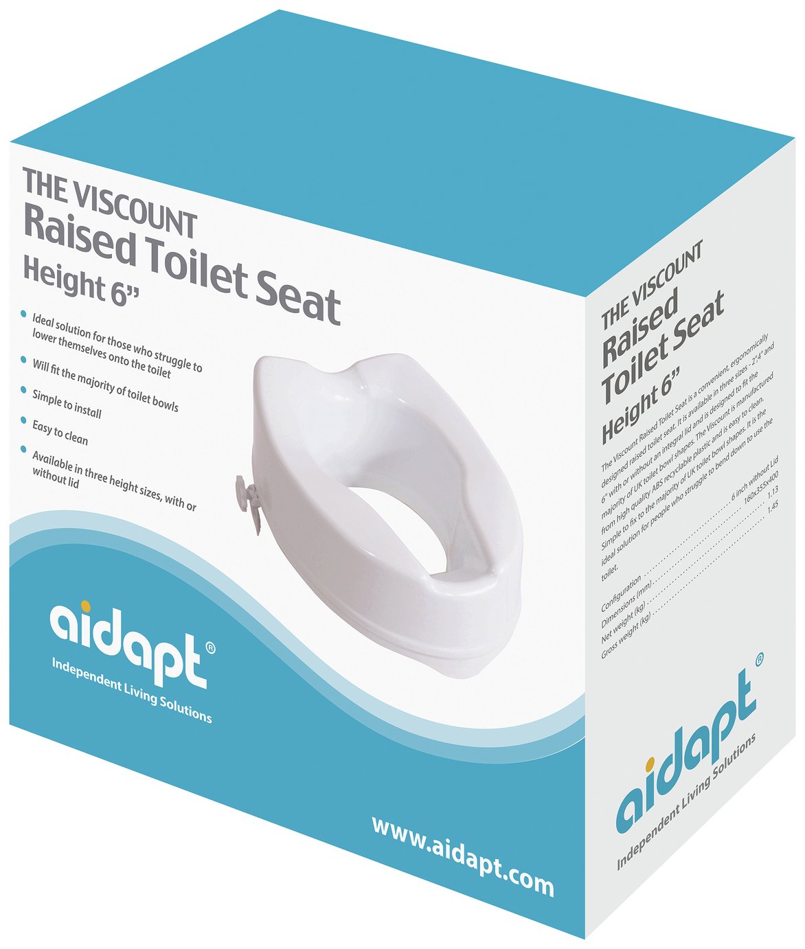 Aidapt 6 Inches Raised Toilet Seat with No Lid Review