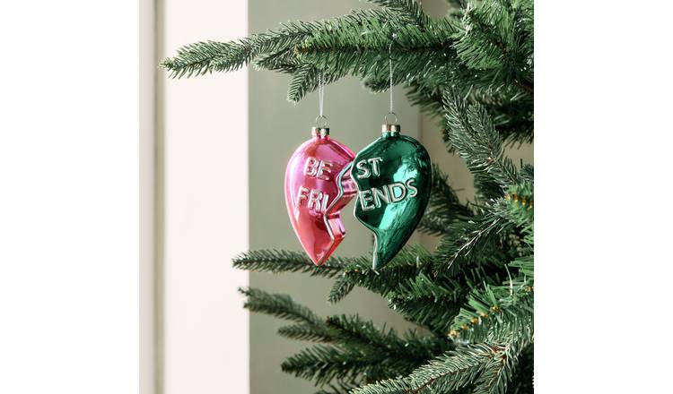 Habitat Single Best Friends Heart Christmas Ornaments