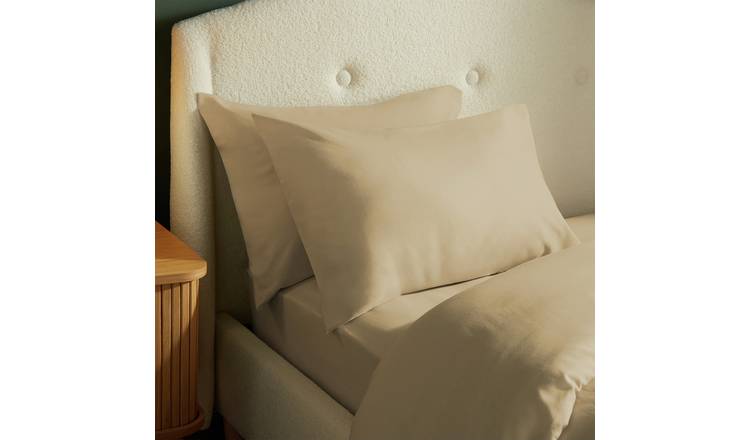 Silentnight Supersoft Plain Standard Pillowcase Pair - Ecru