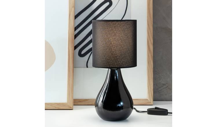 Argos Home Ceramic Table Lamp - Jet Black