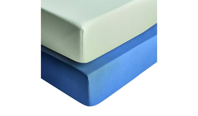 Habitat Kids Boy Twin Pack Blue Fitted Sheet - Toddler