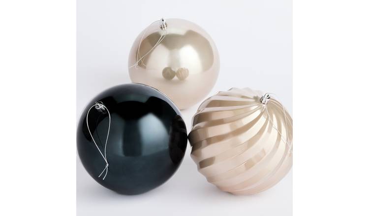 Habitat Pack of 9 Shatterproof Baubles - Blue and Gold