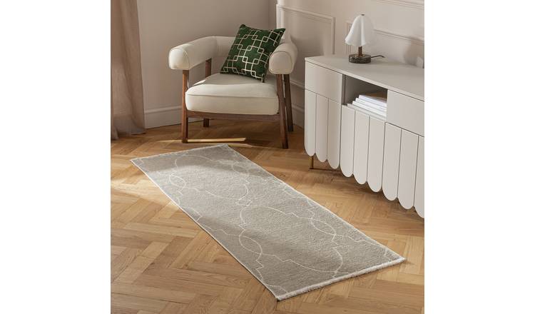 Habitat Luxe Chenille Neutral Flatweave Runner - 200x66cm