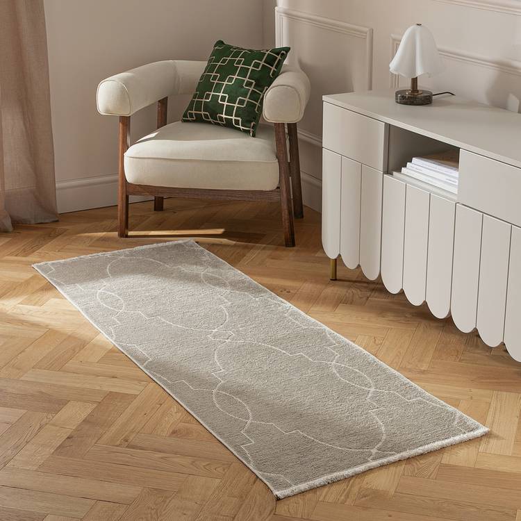 Habitat Luxe Chenille Neutral Flatweave Runner - 200x66cm 0