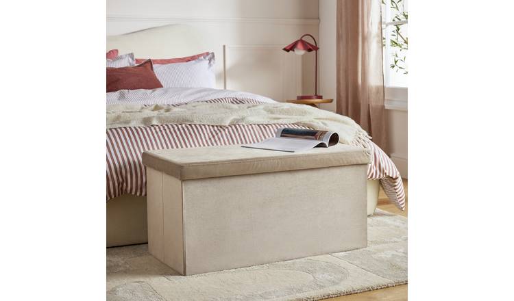 Argos Home Medium Velvet Ottoman - Taupe