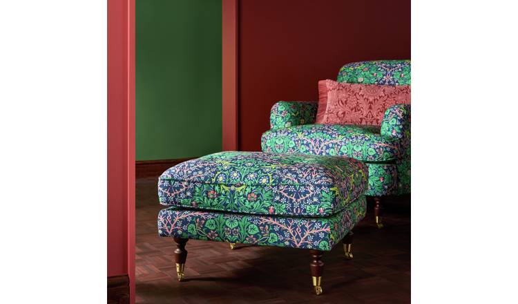 Habitat x Morris & Co. Merton Blackthorn Fabric Footstool