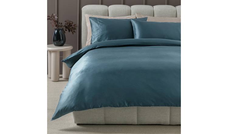 Habitat Cotton 400 TC Faggoting Navy Bedding Set - Double