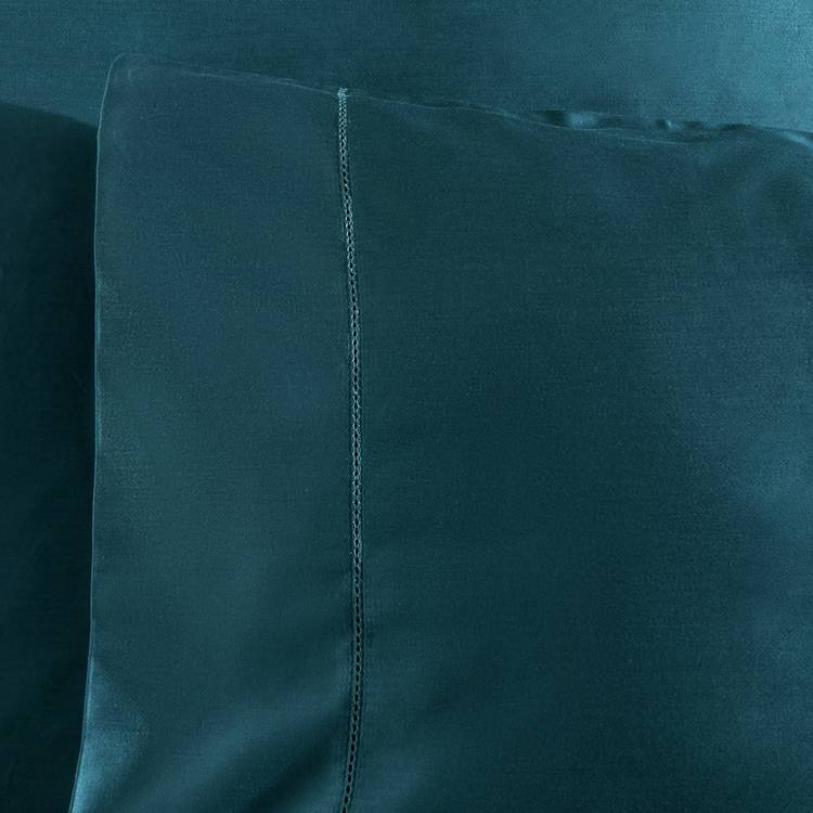 Habitat Cotton 400 TC Faggoting Navy Bedding Set - Double 0