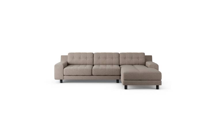 Habitat Hendricks Right Hand Corner Sofa - Mocha - Black Leg