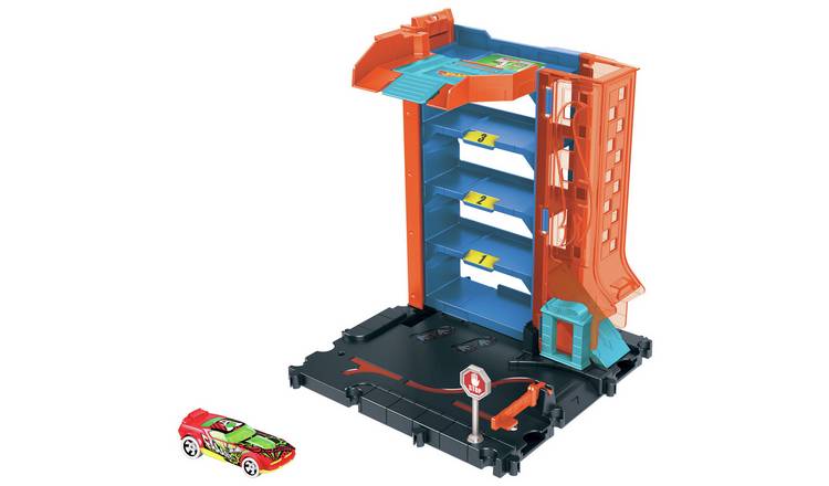 Hot Wheels City Toy Track Set, Downtown Car Park Playset