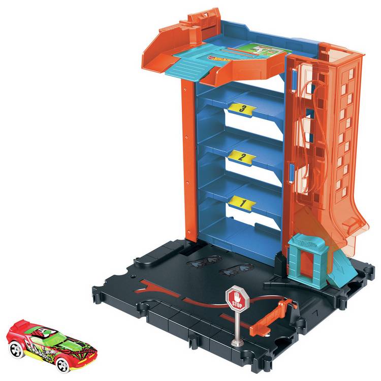 Hot Wheels City Toy Track Set, Downtown Car Park Playset 0