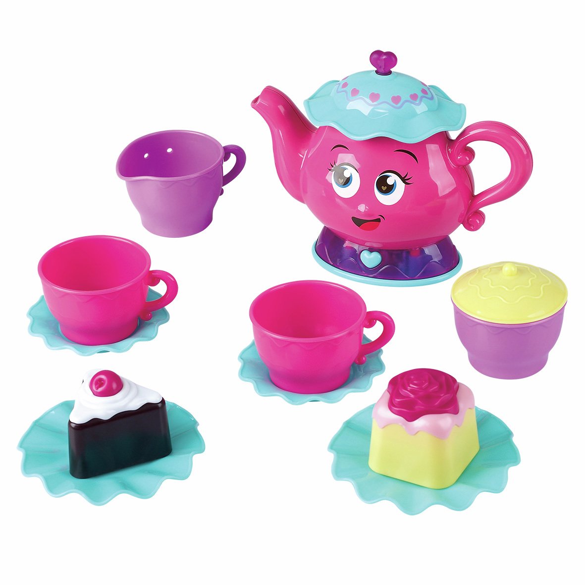 Casdon – Set De Thé – 36 Pièces – Théière, Tasses, Assiettes, Couverts, Gâteaux – Jeu De Rôle Réaliste – Dès 3 Ans – En Plastique Durable