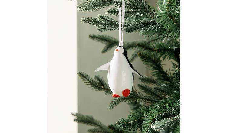 Argos Home Single Porcelain Penguin Christmas Baubles