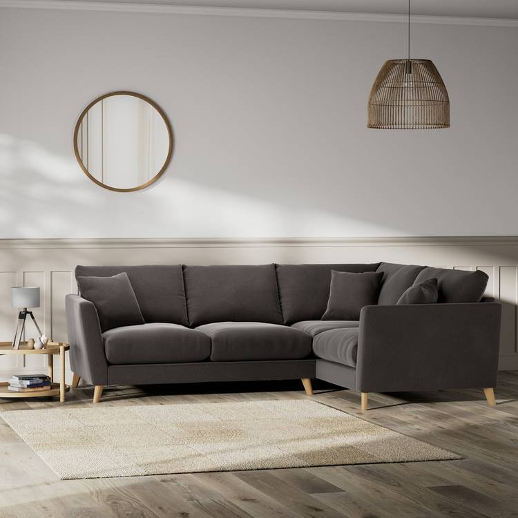 Habitat Lomond Right Hand Corner Sofa - Grey - Ash Leg 0