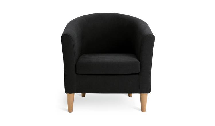 Argos Home Tub Faux Leather Chair - Black