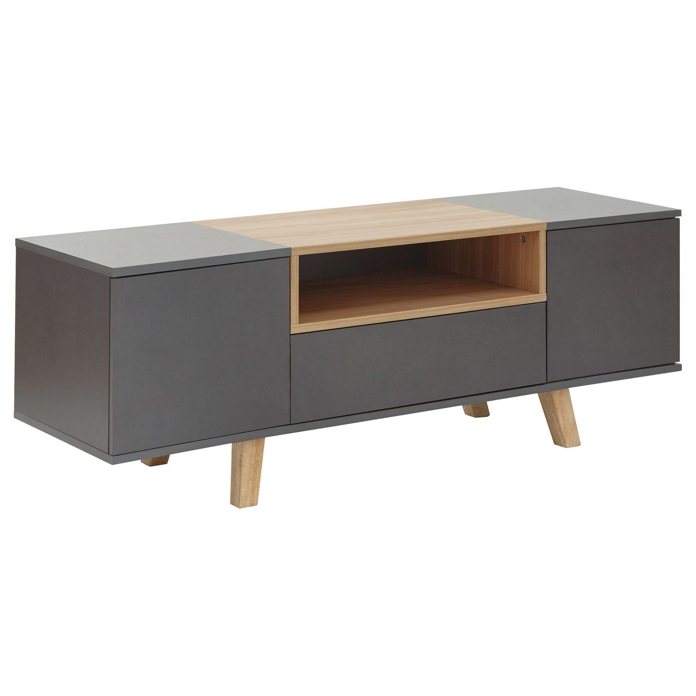 Modena 2 Door 1 Drawer TV Unit - Grey