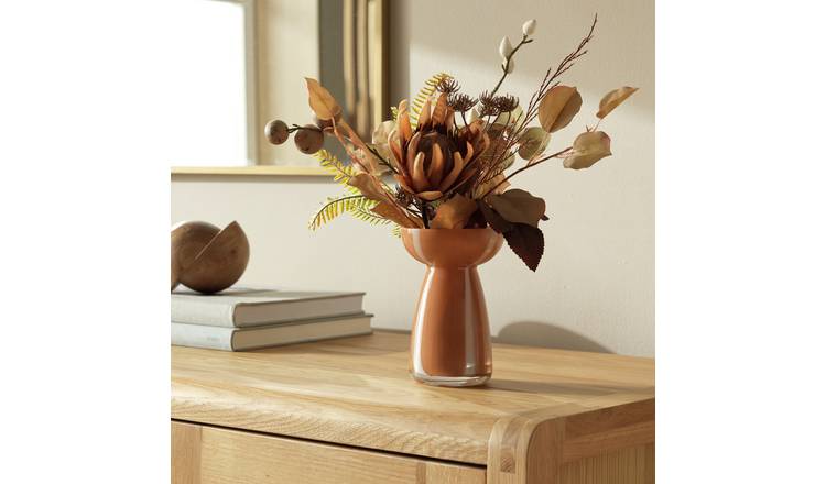 Argos Home Artificial Autumn Arrangement in Glass Vase