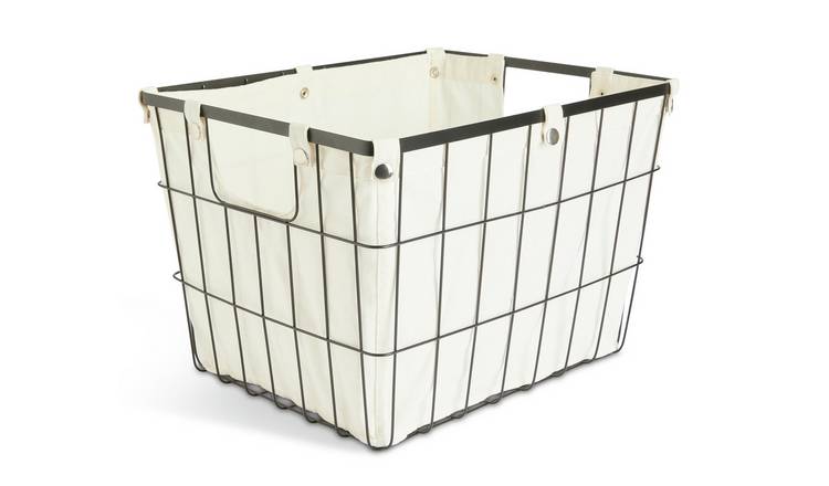 Habitat 36 Litre Industrial Wire Storage Basket - White