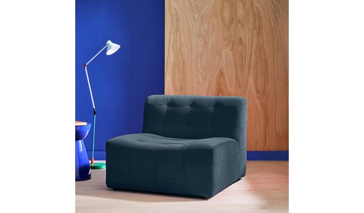 Habitat Archive Velvet Chair - Blue