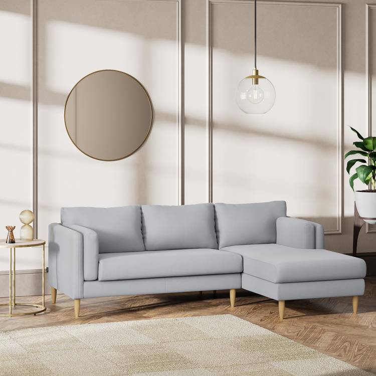 Habitat Newington Right Hand Corner Sofa -  Grey -Ash Leg 0