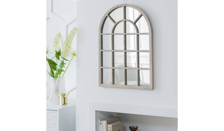 Habitat White Window Arch Wall Mirror - 70x50cm