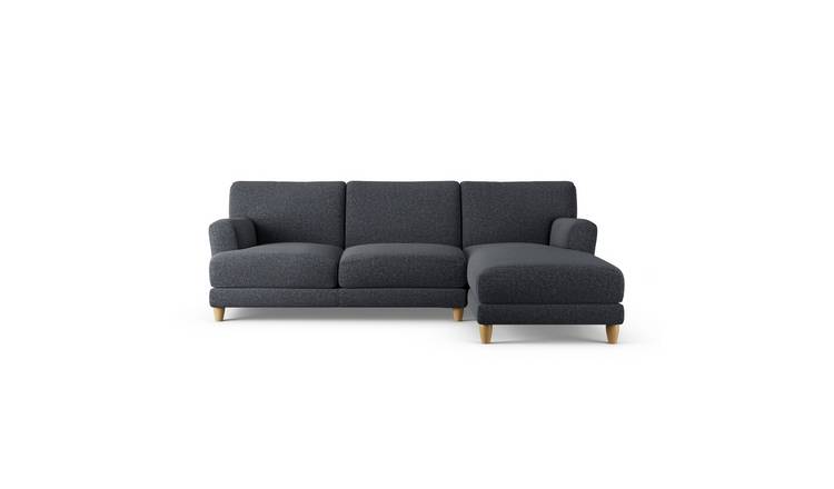 Habitat Askem Fabric Right Hand Corner Sofa-Charcoal-Ash Leg