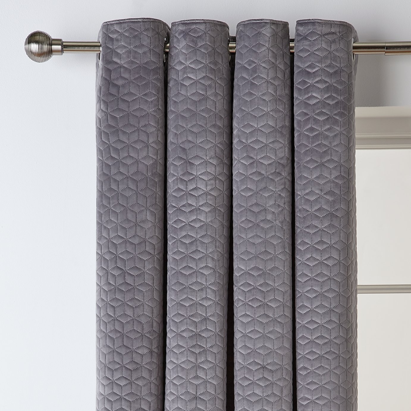 Argos Home Pinsonic Velvet Lined Eyelet Curtains -Smoke Grey Review