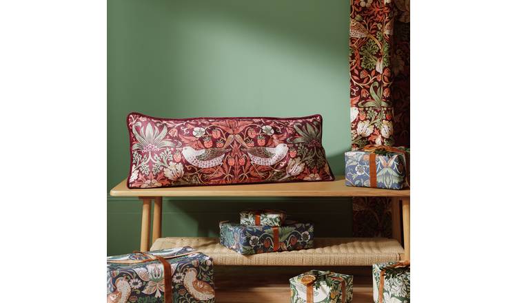 Habitat x Morris & Co. Strawberry Thief Cushion Red-80x30cm