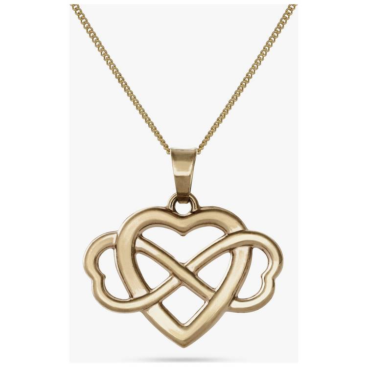 Buy Revere 9ct Yellow Gold Infinity Heart Pendant Necklace null