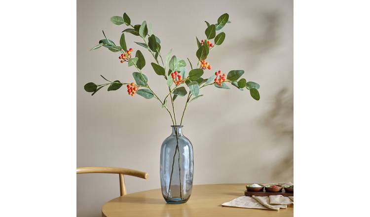 Argos Home Artificial Green Eucalyptus & Hypericum Bouquet