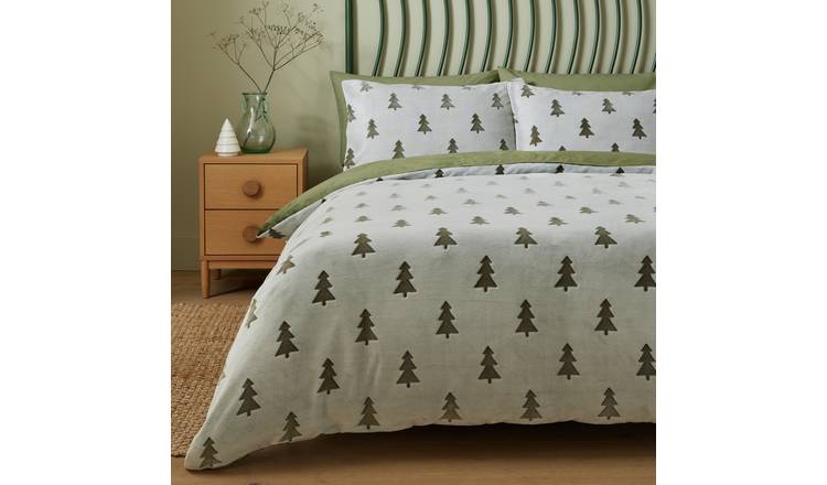 Argos Home Xmas Trees Fleece Bedding Set - Double