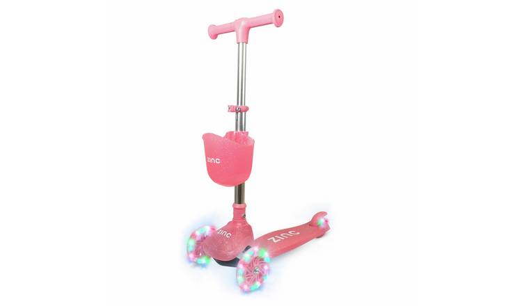 Zinc Jelly Glitter Pink Tri Scooter