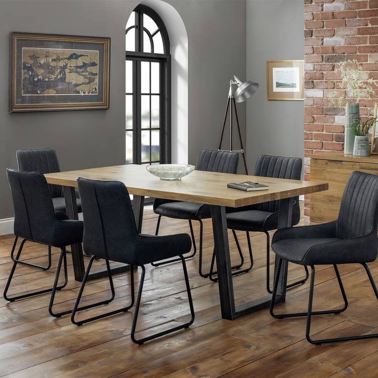 Julian Bowen Soho Pair of Faux Leather Dining Chairs 0
