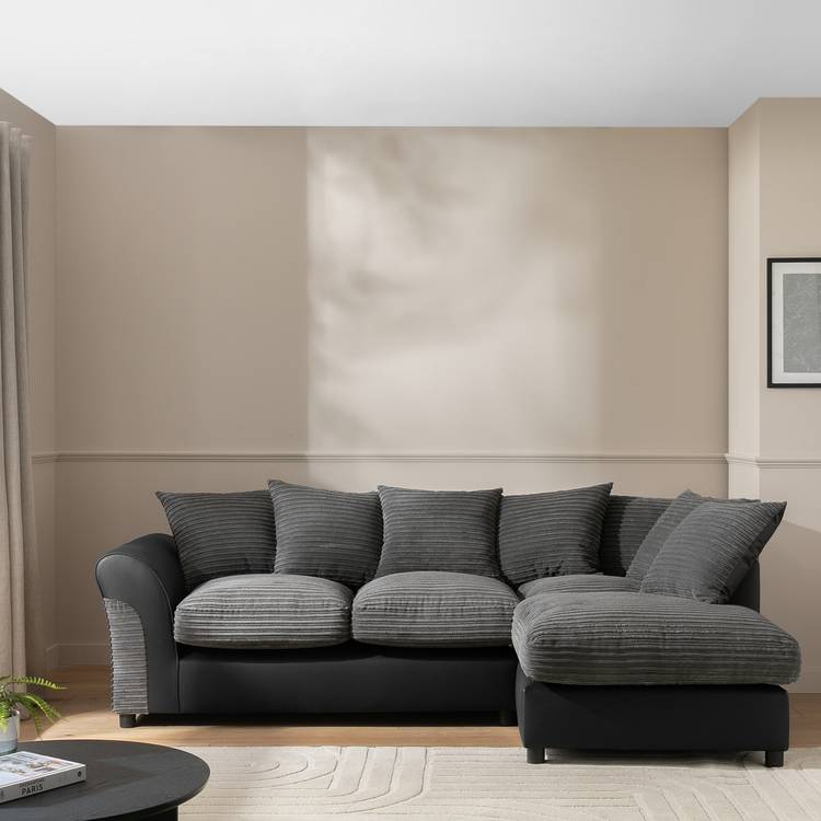 Argos Home Harry Large Right Hand Corner Chaise Sofa - Grey 0
