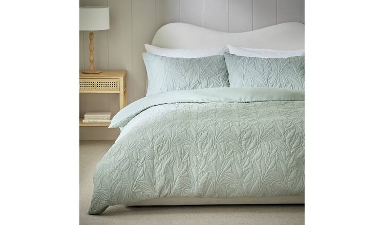 Habitat Leaf Pinsonic Green Bedding Set - Double