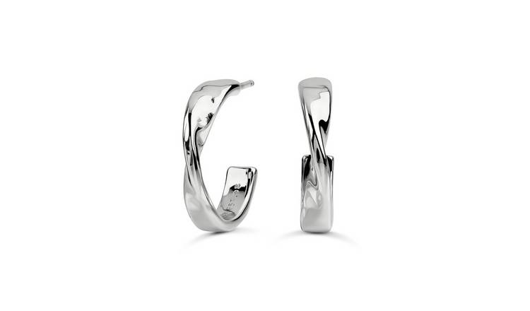 Radley Silver Plated Hammered Hoop Earrings