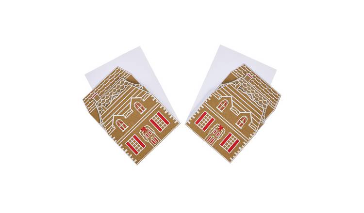 Argos Home Pack of 10 Gingerbread House Christmas Cards