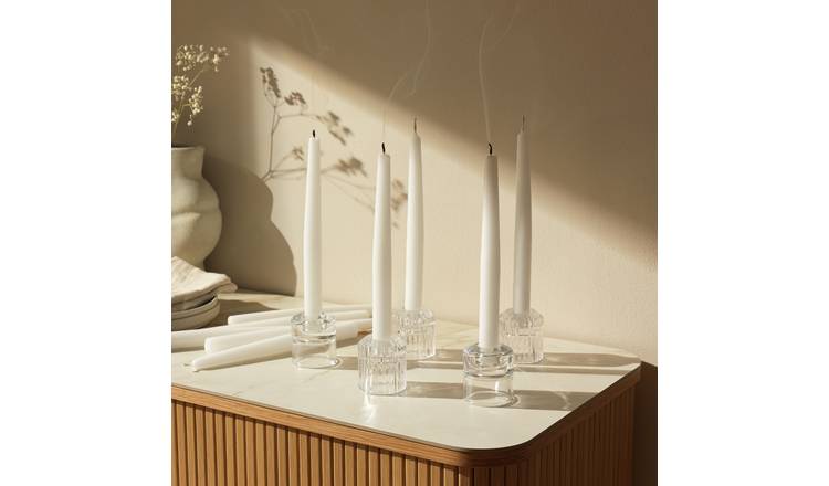 Habitat Tapered White Candles - Pack of 10