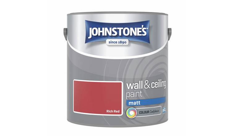 Johnstone's Wall & Ceiling Rich Red Matt Paint 2.5L