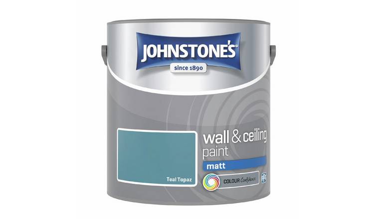 Johnstone's Wall & Ceiling Teal Topaz Matt Paint 2.5L - Blue