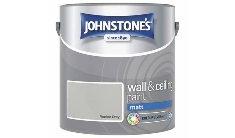 Johnstone's Wall & Ceiling Venice Grey Matt Paint 2.5L