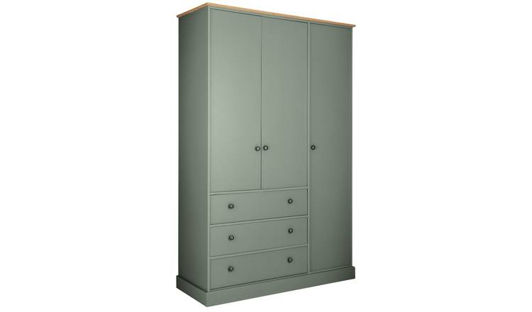 Argos Home Kensington 3 Door 3 Drawer Wardrobe - Sage Green