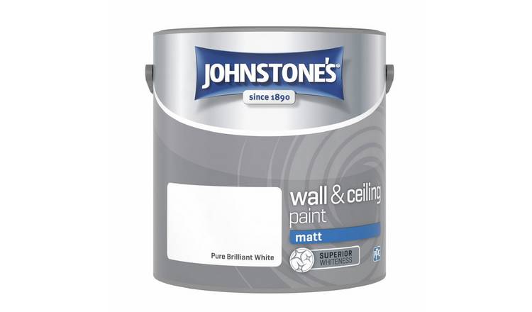 Johnstone's  Pure Brilliant White Matt Paint 2.5L - White