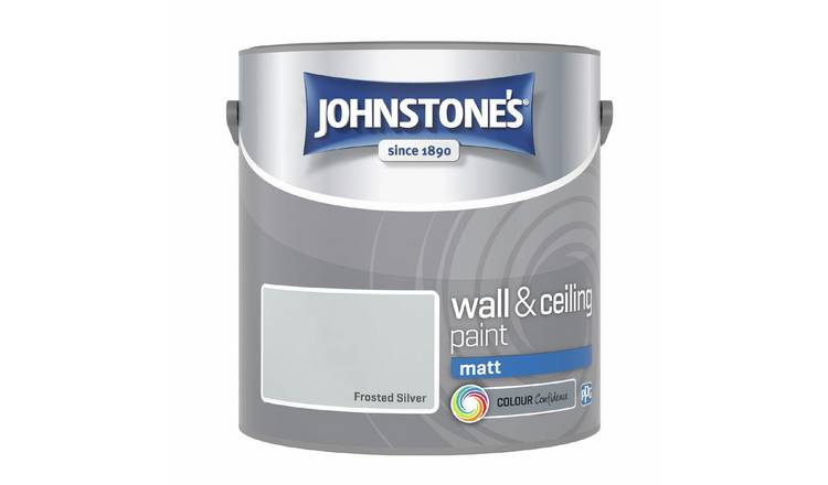 Johnstone's Wall & Ceiling Frosted Silver Matt Paint 2.5L
