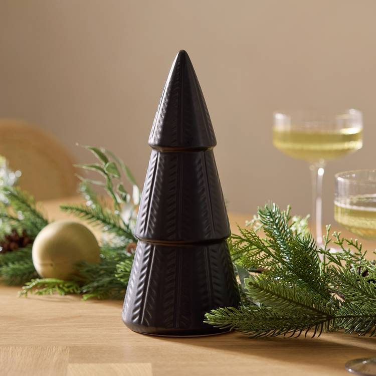 Habitat Black Ceramic Christmas Tree Table Decoration 0