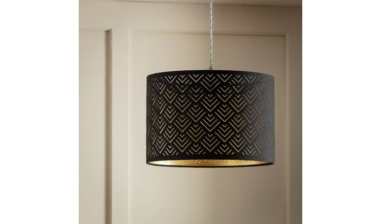 Argos Home Lasercut Black Easy Fit Lampshade - 30cm