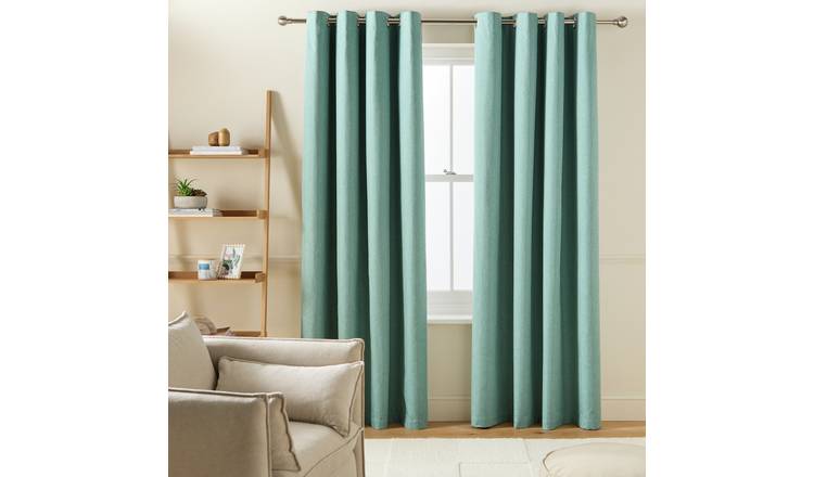 Habitat Blackout Eyelet Curtain - Light Teal - 137x117cm