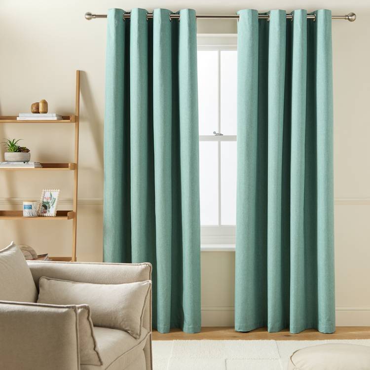 Habitat Blackout Eyelet Curtain - Light Teal - 137x117cm 0